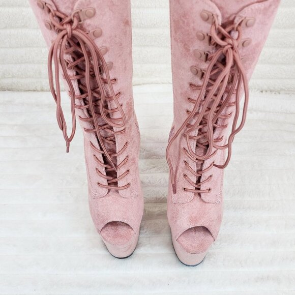 Flamingo 1051FS Blush 8" High Heel Ankle Calf Boot - Picture 6 of 9